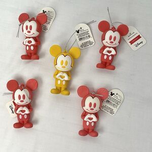 Disney Mickey Mouse Heart Ornament 5 Pc Lot Hallmark Silicone New Party Favor
